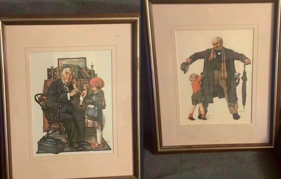 Framed Artwork Set - Norman Rockwell Prints