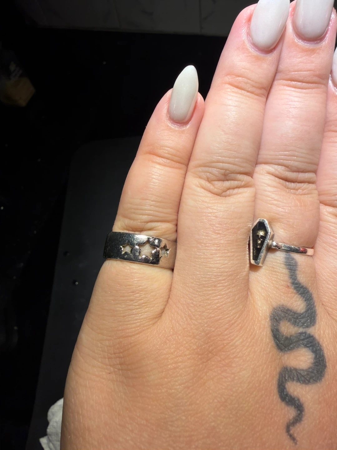 Silver Ring with Star Cutouts