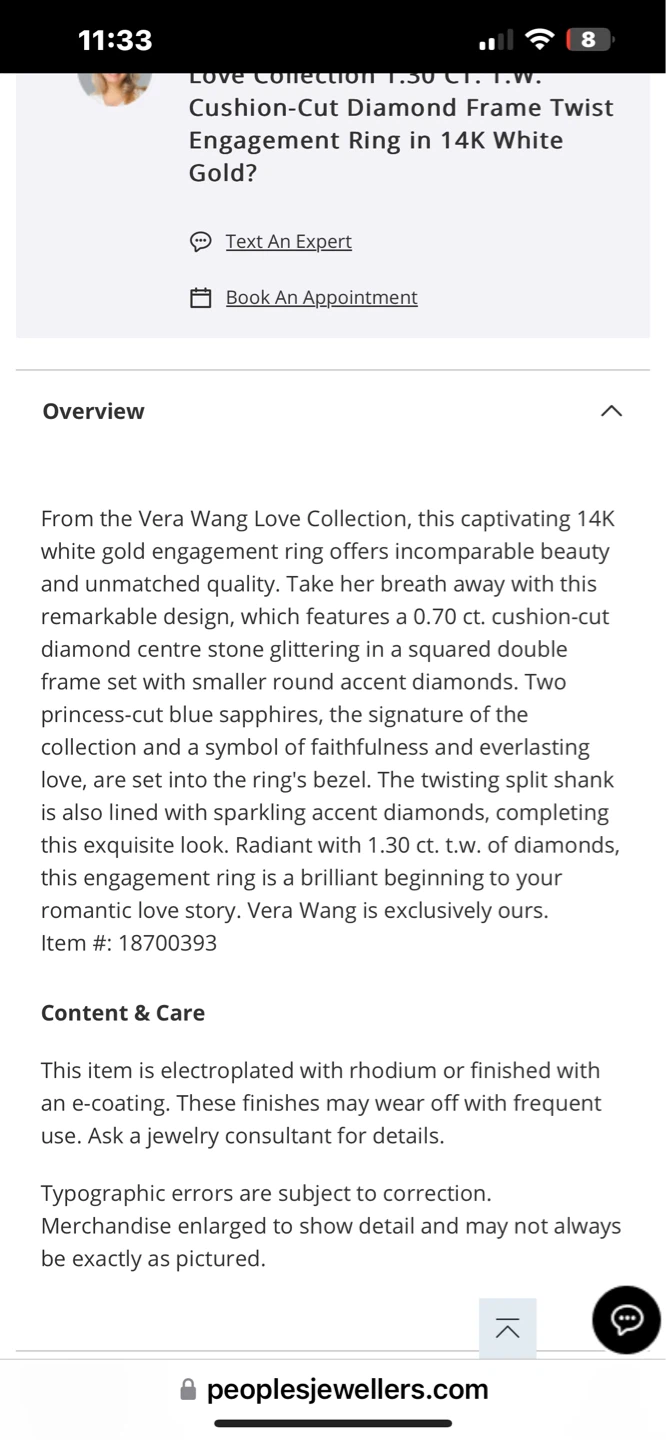 14 k Vera Wang Love Collection rings. - photo 5