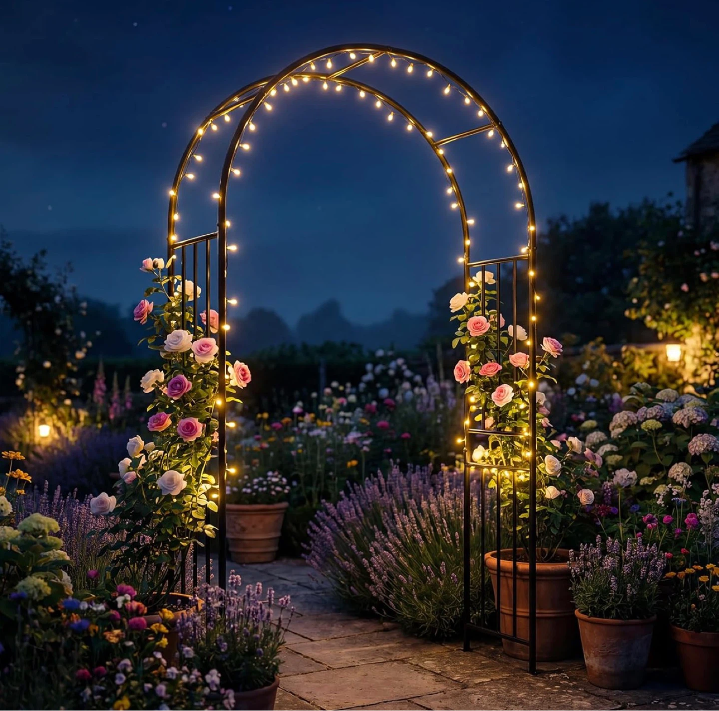 LDAILY Metal Garden Arch Arbor Trellis - photo 3