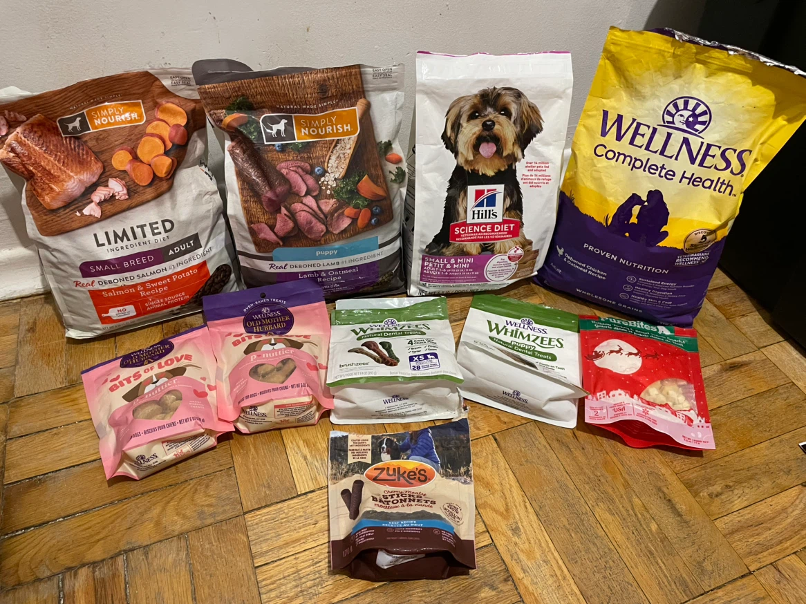 Dog Food & Treats Lot