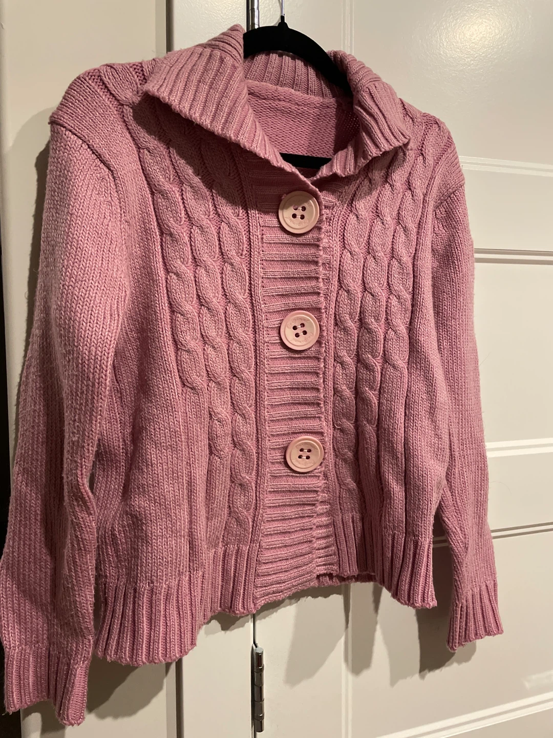 Pink Cable Knit Cardigan Size M