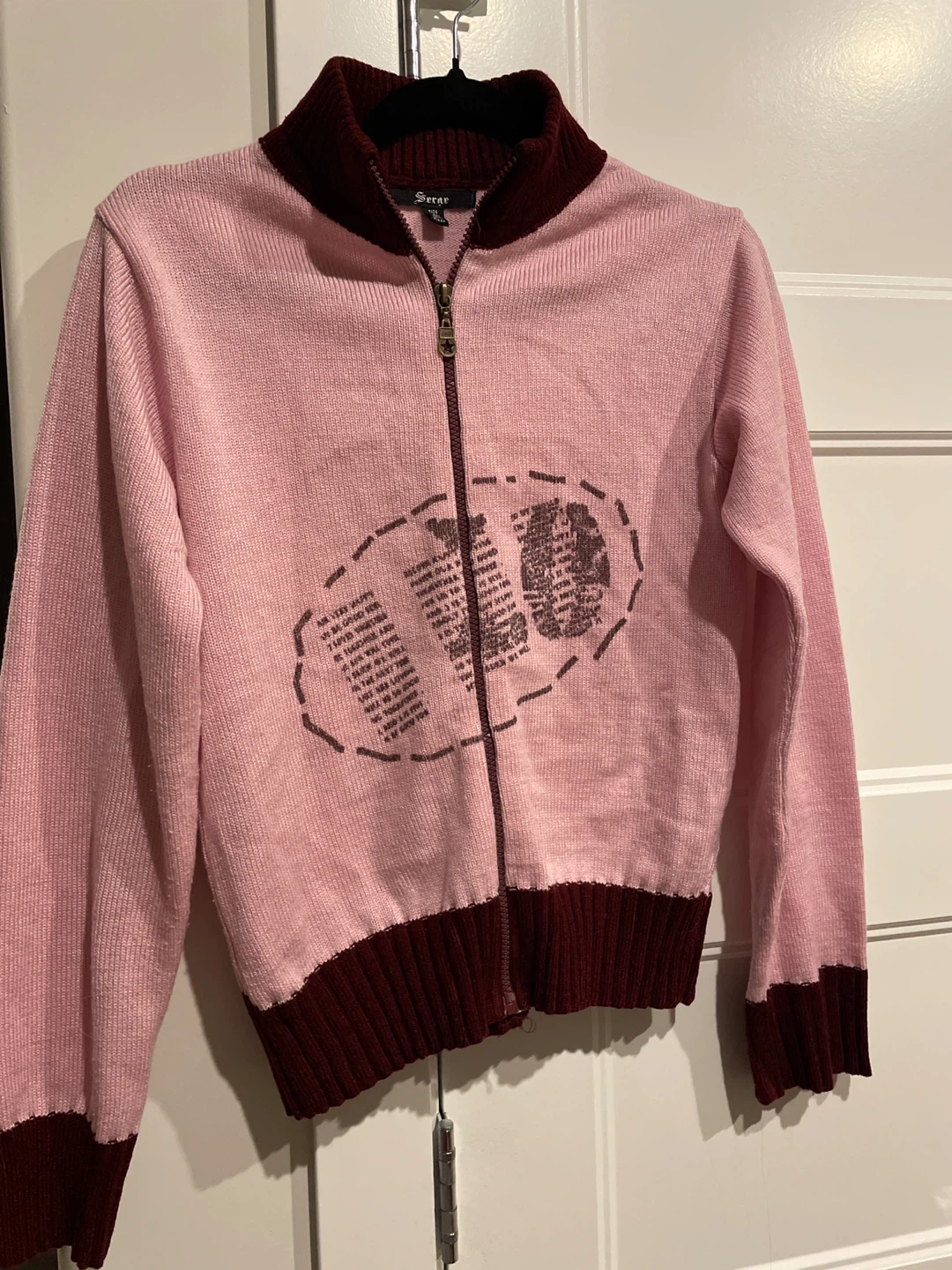 Serge Pink Full Zip Sweater