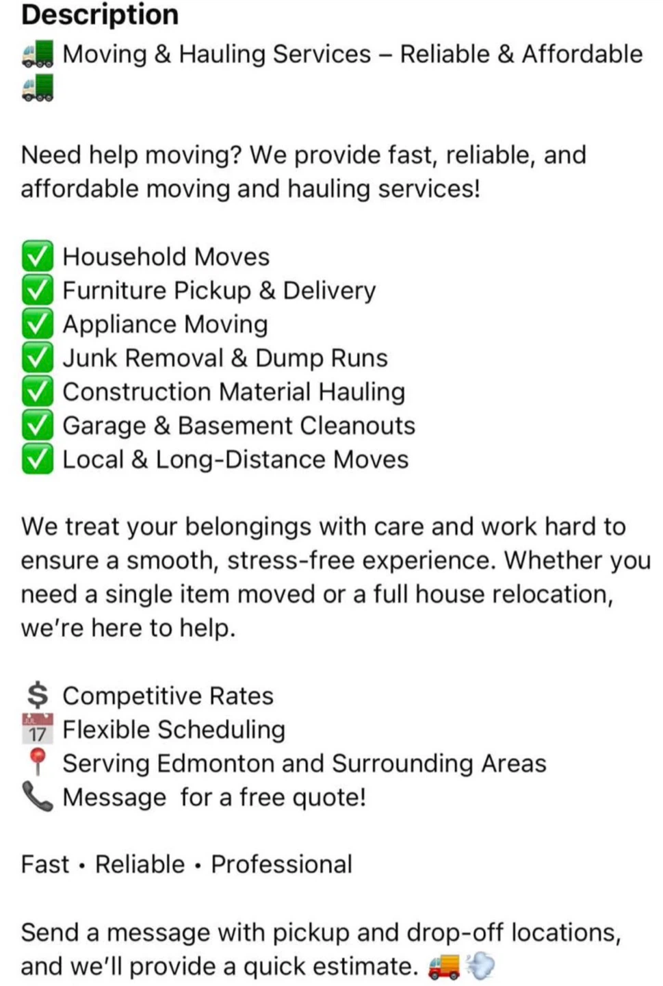 Moving & Hauling Services - Reliable & Affordable