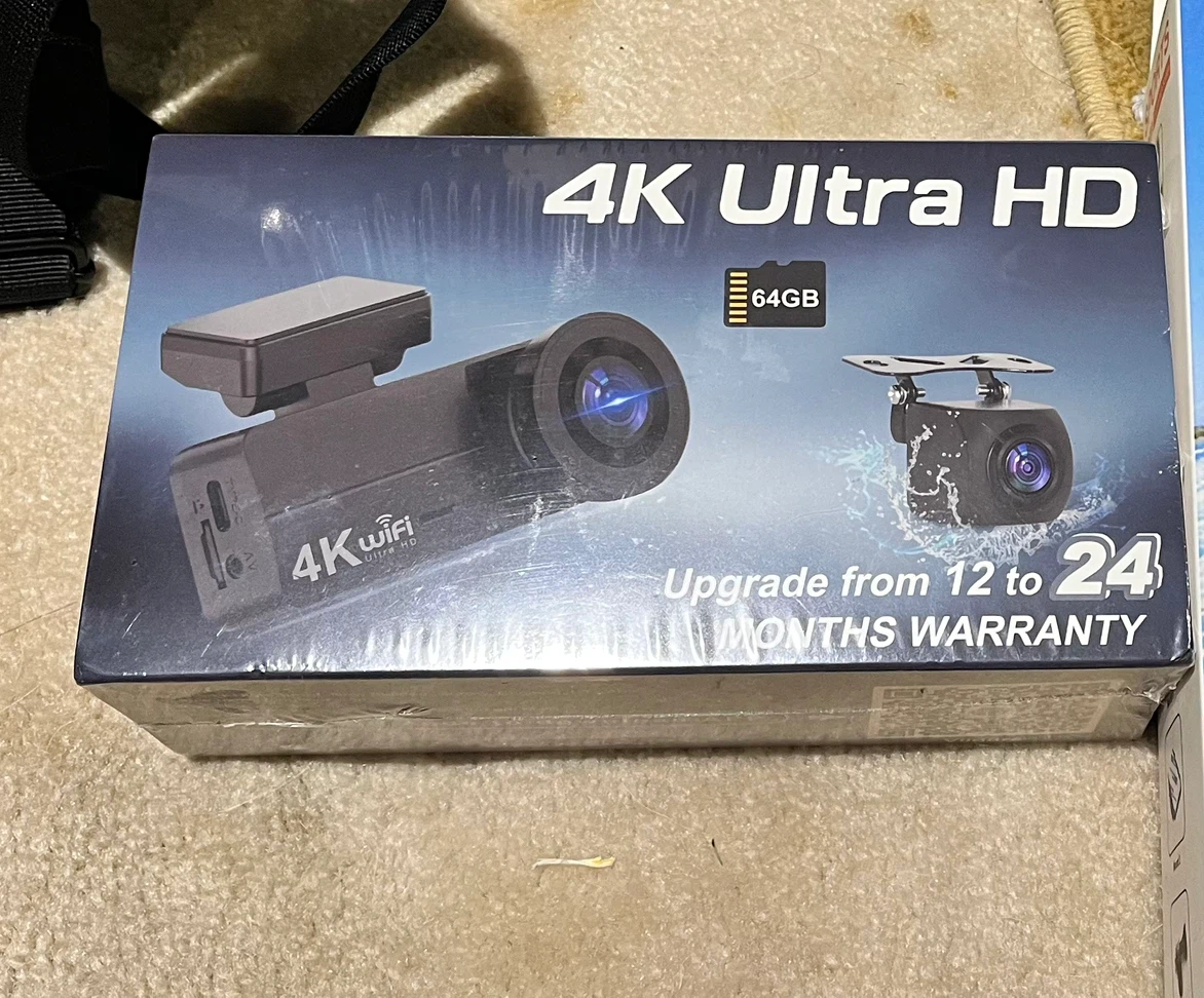 4K Ultra HD Dash Cam with 64GB Card