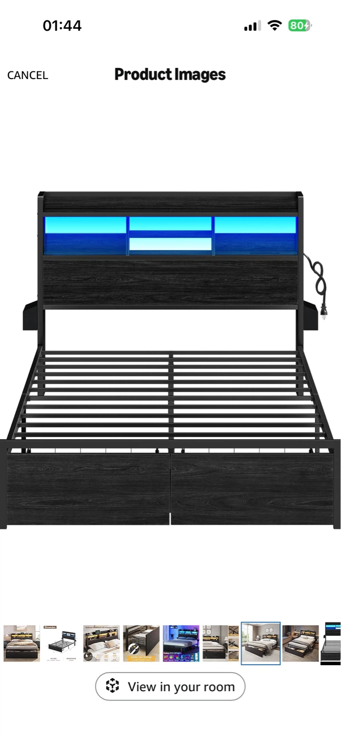 Full Size Bed Frame with Wood Headboard - photo 4