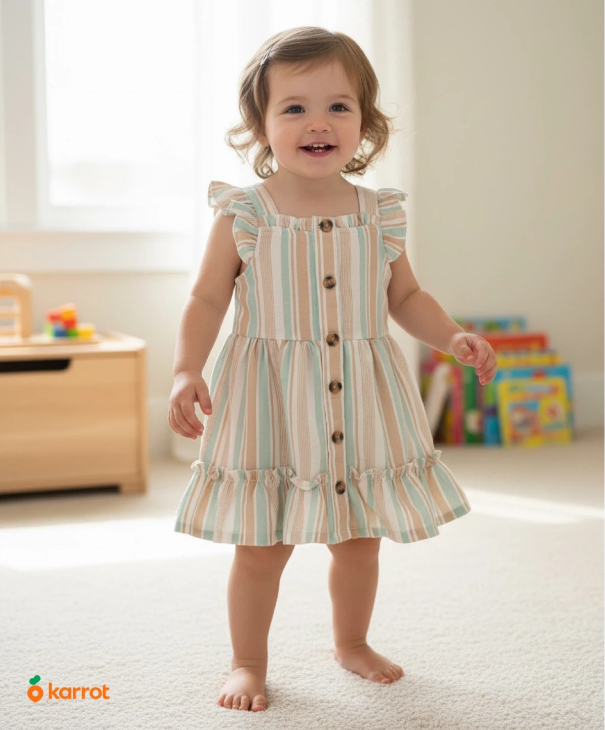 Little Miss Dressed Striped Ruffle Dress