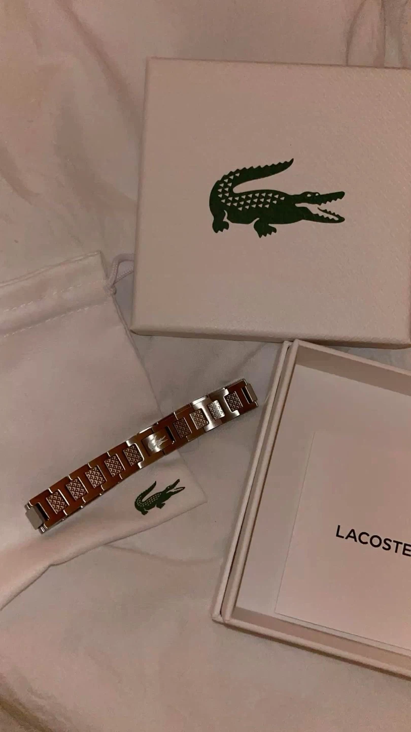 Lacoste Silver Bracelet with Crocodile Logo