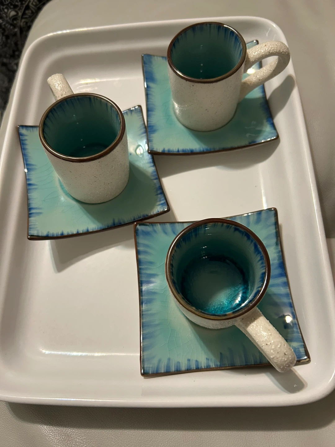 Set of 3 Espresso Cups and Saucers - photo 3