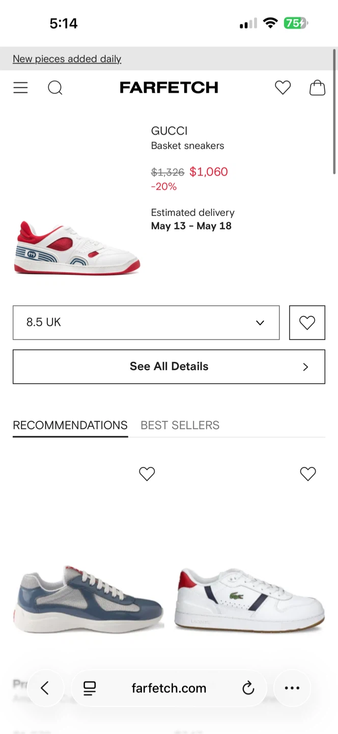 GUCCI Basket Sneakers White Red - photo 5