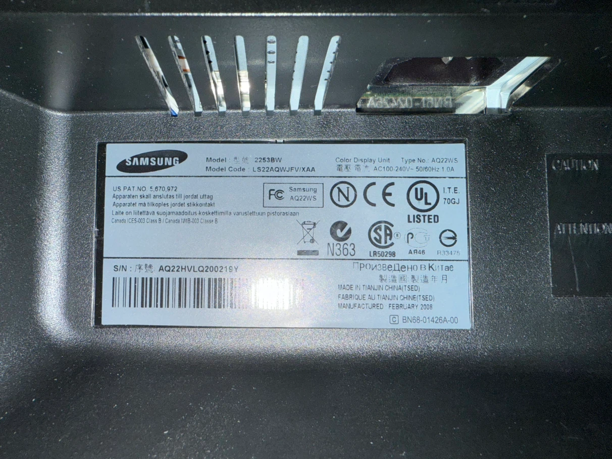 Samsung 2253BW LCD Monitor - photo 4