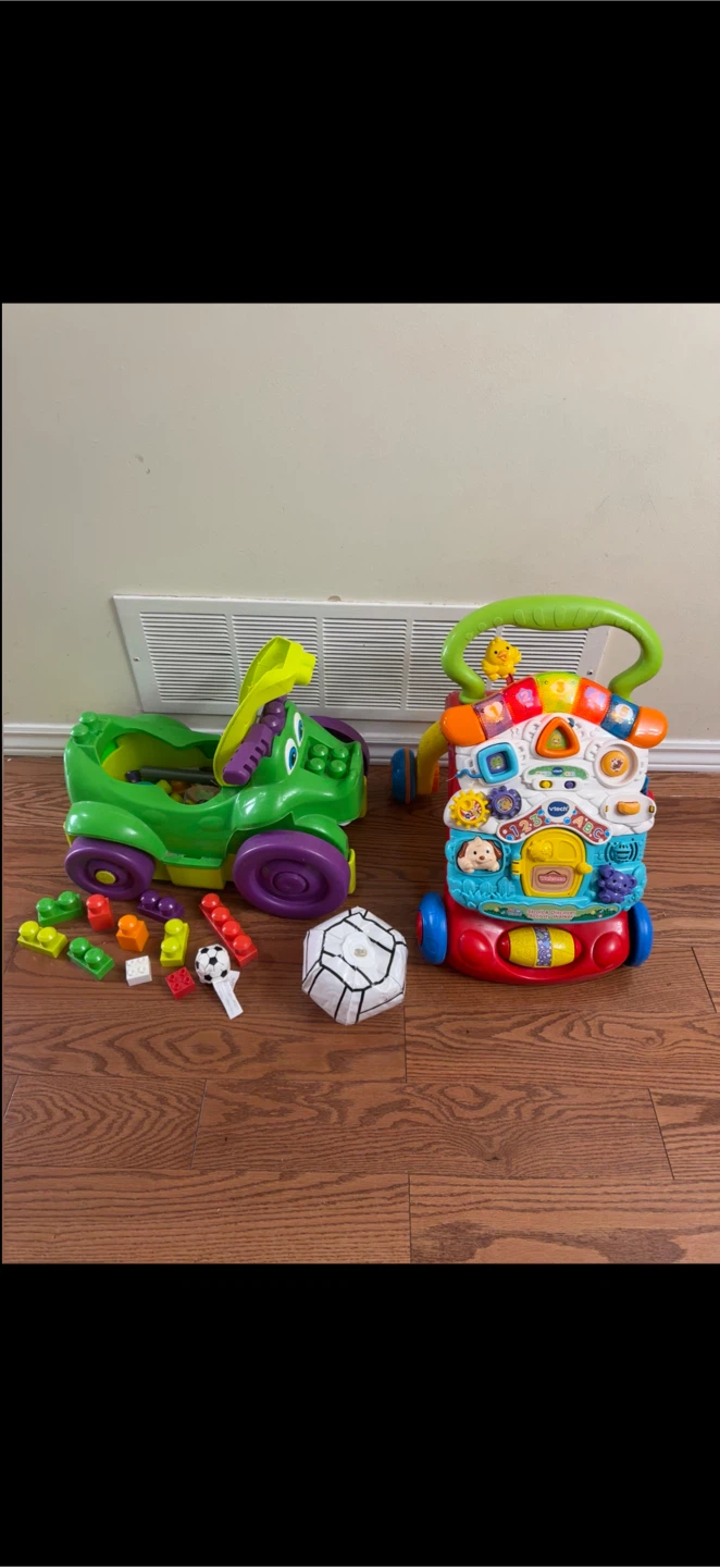 Lights and Sound Toy and Lego Car with Small Toys