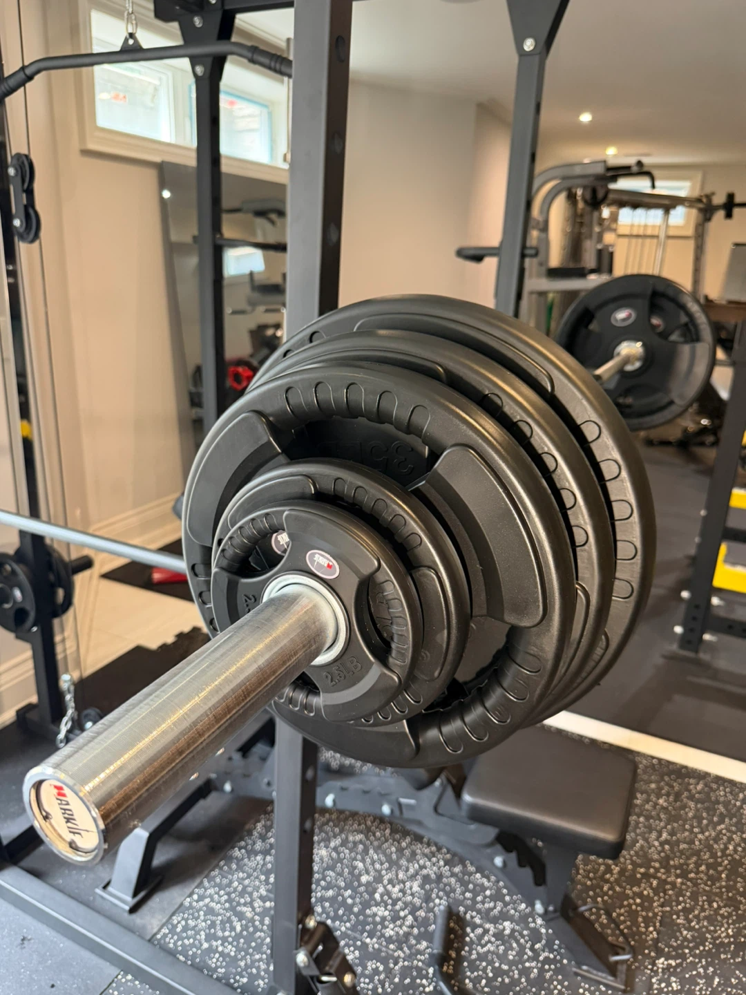 Olympic and Lat Pulldown Squat Rack with Adjustable Bench - photo 2