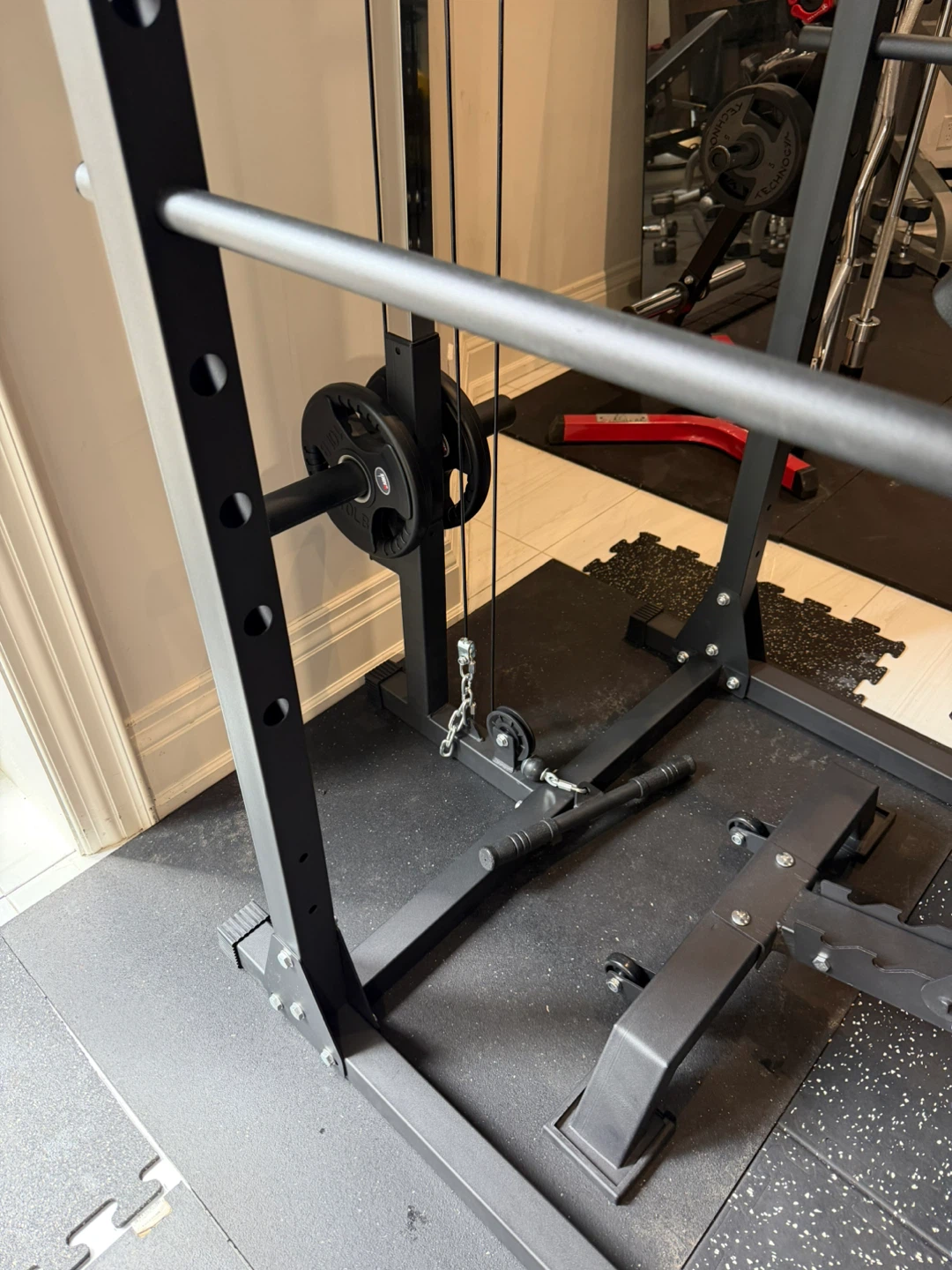 Olympic and Lat Pulldown Squat Rack with Adjustable Bench - photo 4
