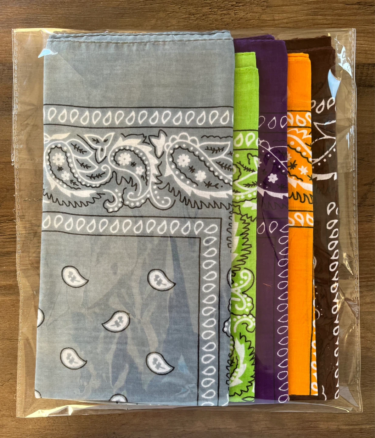 Set of 5 100% Cotton Bandanas - Paisley Print - photo 2