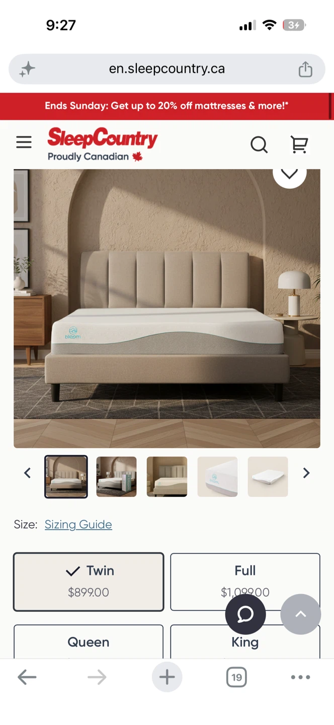 Bloom Cloud Twin Mattress + Bed frame
