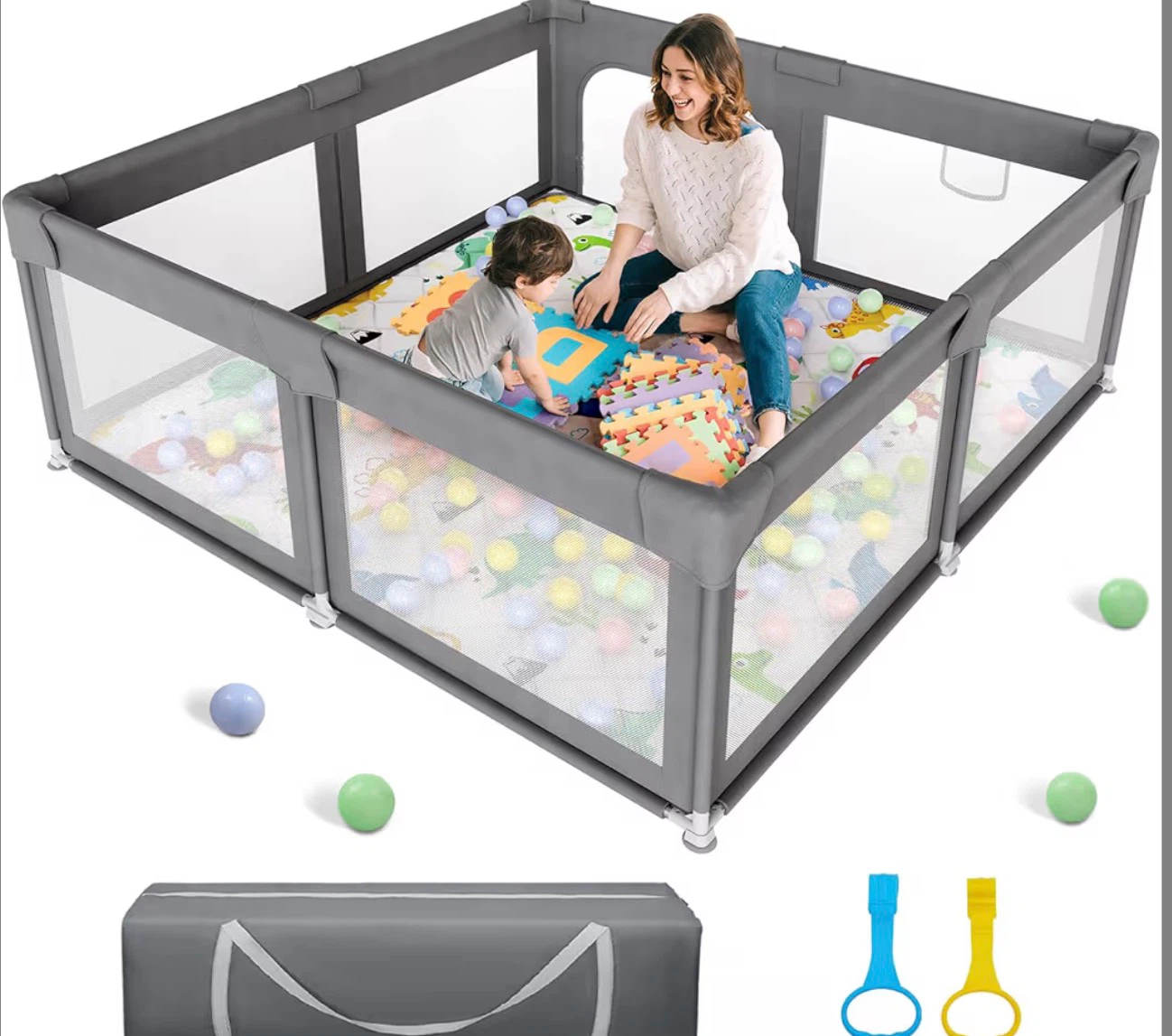 Grey Playpen for Babies and Toddlers