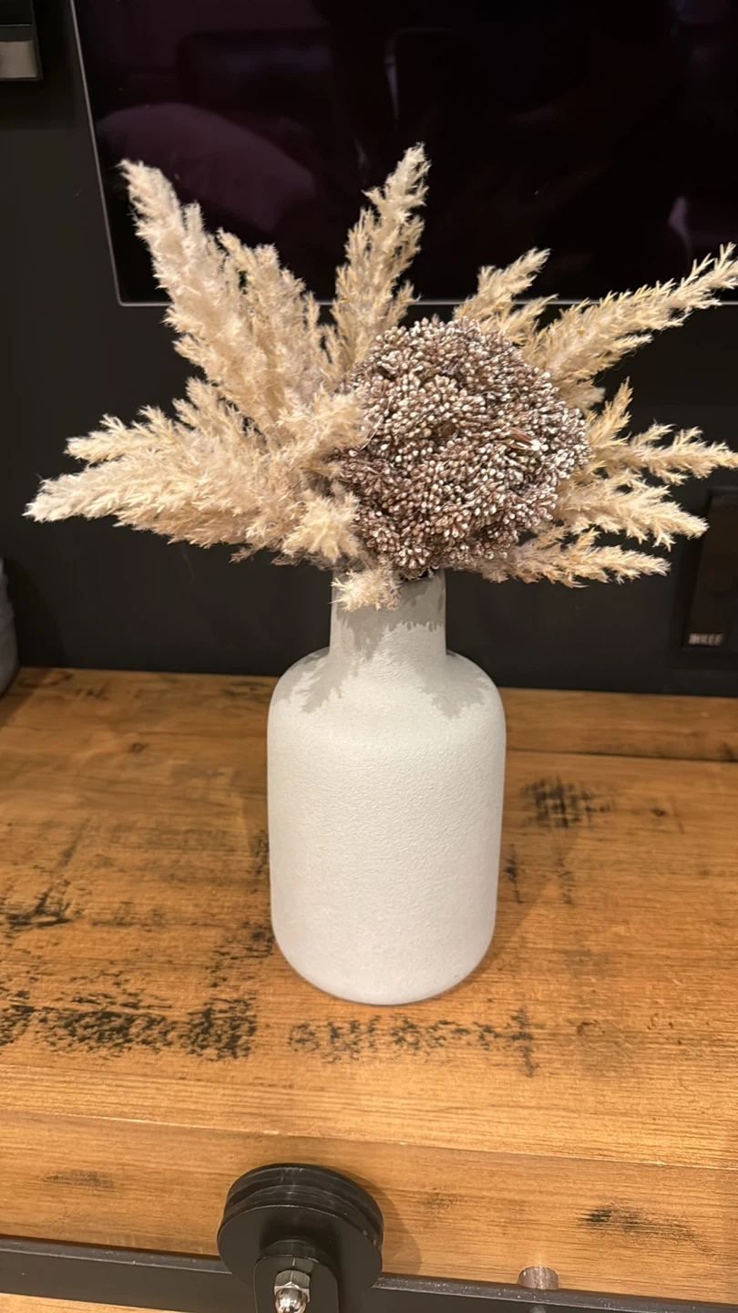 Pampas Grass and Dried Flower Arrangement in Ceramic Vase