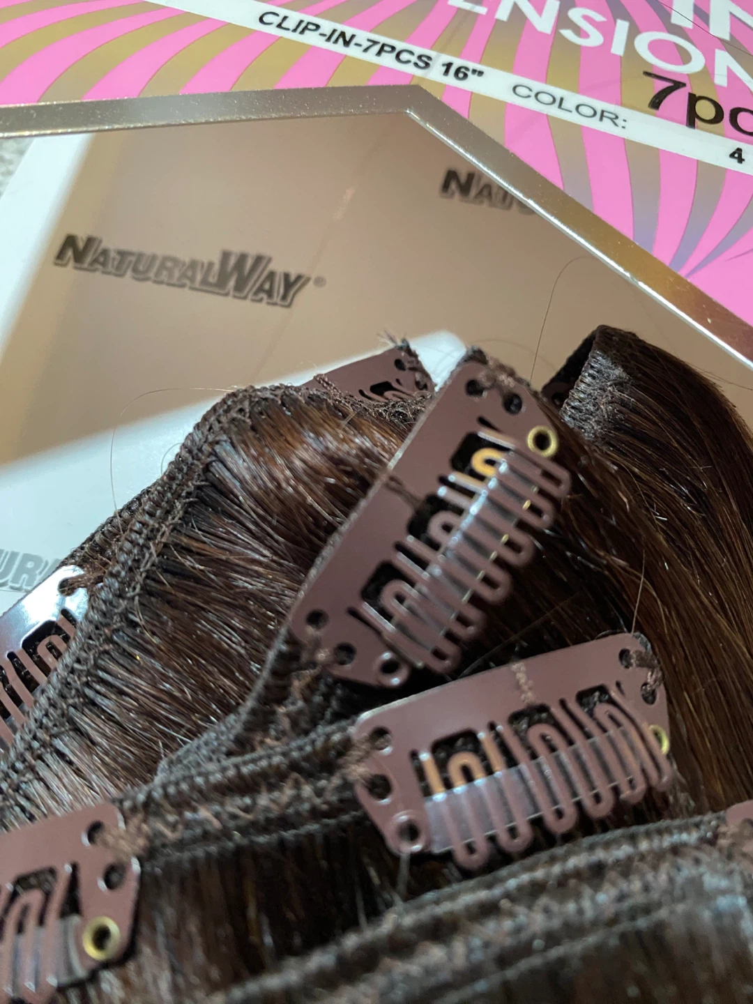 HUMAN HAIR CLIP- IN EXTENSIONS 7PCS 16″ - photo 5