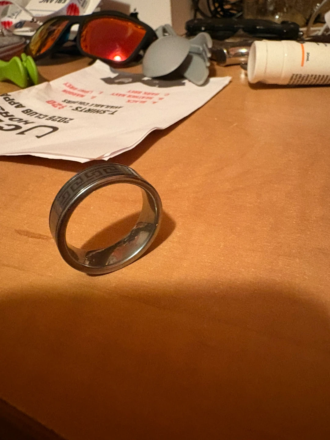 Men's Greek Key Pattern wedding band - photo 2