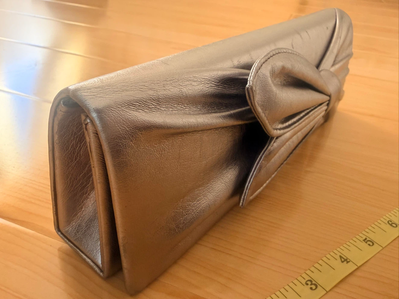 Silver Clutch Purse with Bow Detail - photo 2