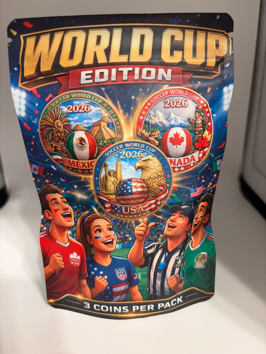 2 sets of World Cup 2026 Edition Coins - 3 Pack