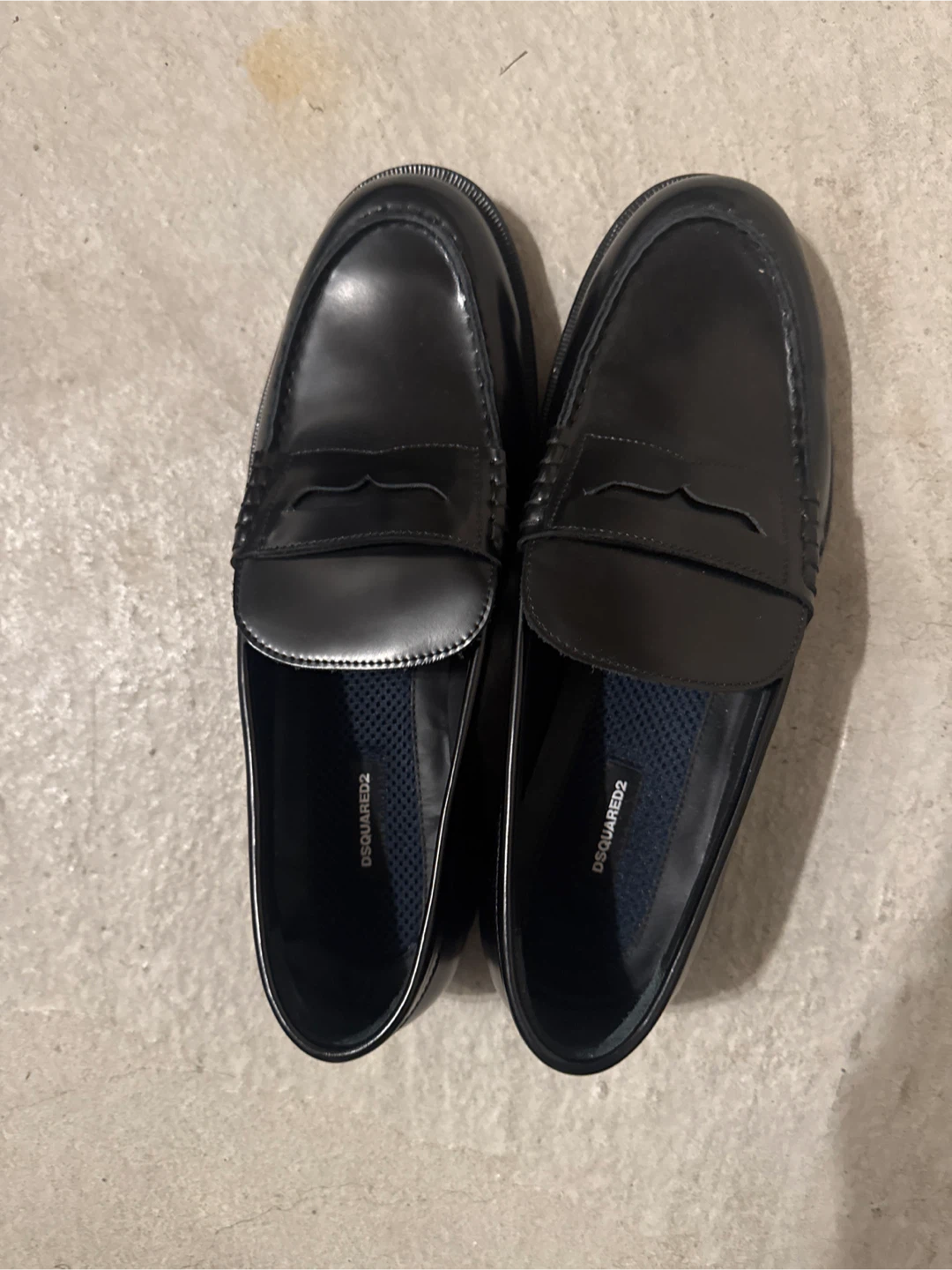 DSQUARED2 Black Penny Loafer Shoes - Size 42