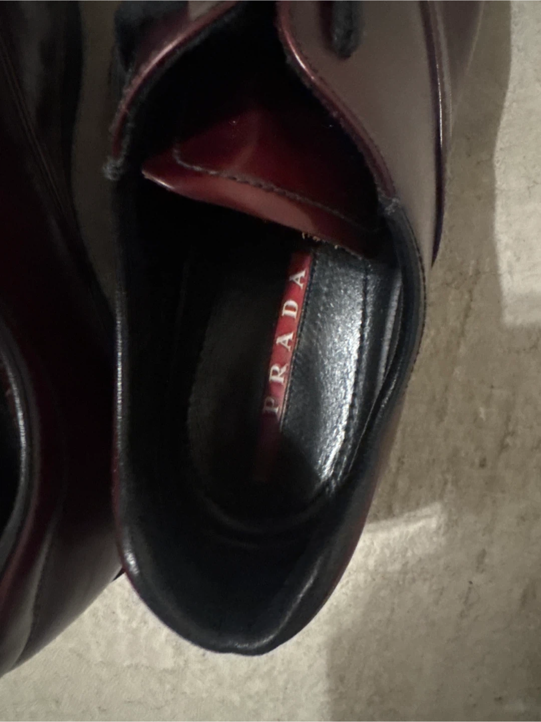 Prada Men's Burgundy Leather Dress Shoes - photo 2