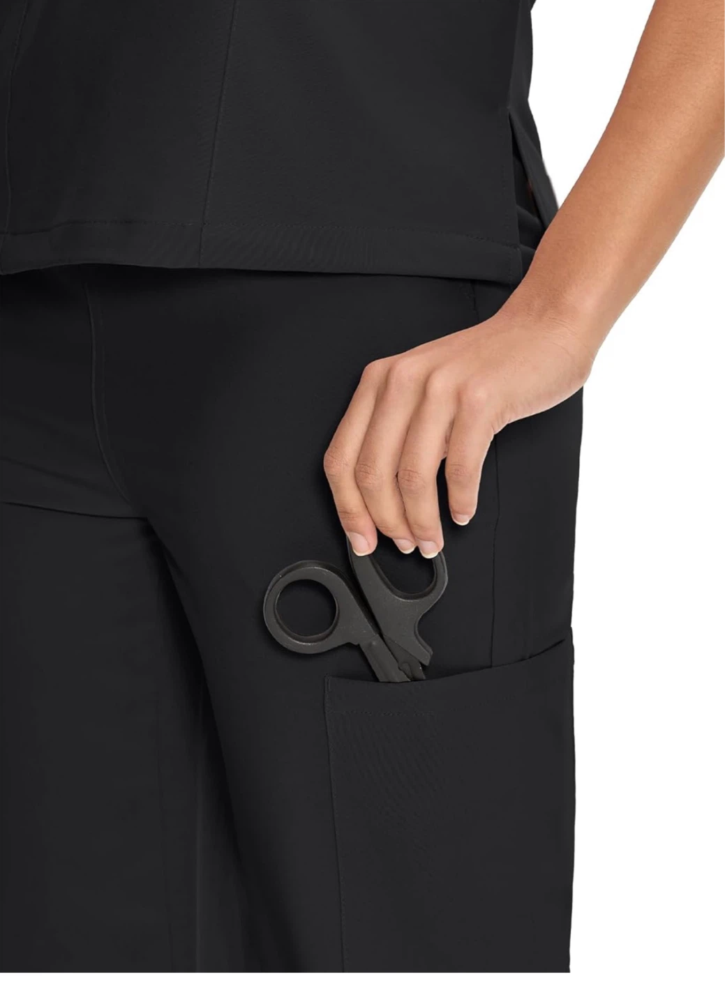 Black Scrub Top and Pants Set - photo 3