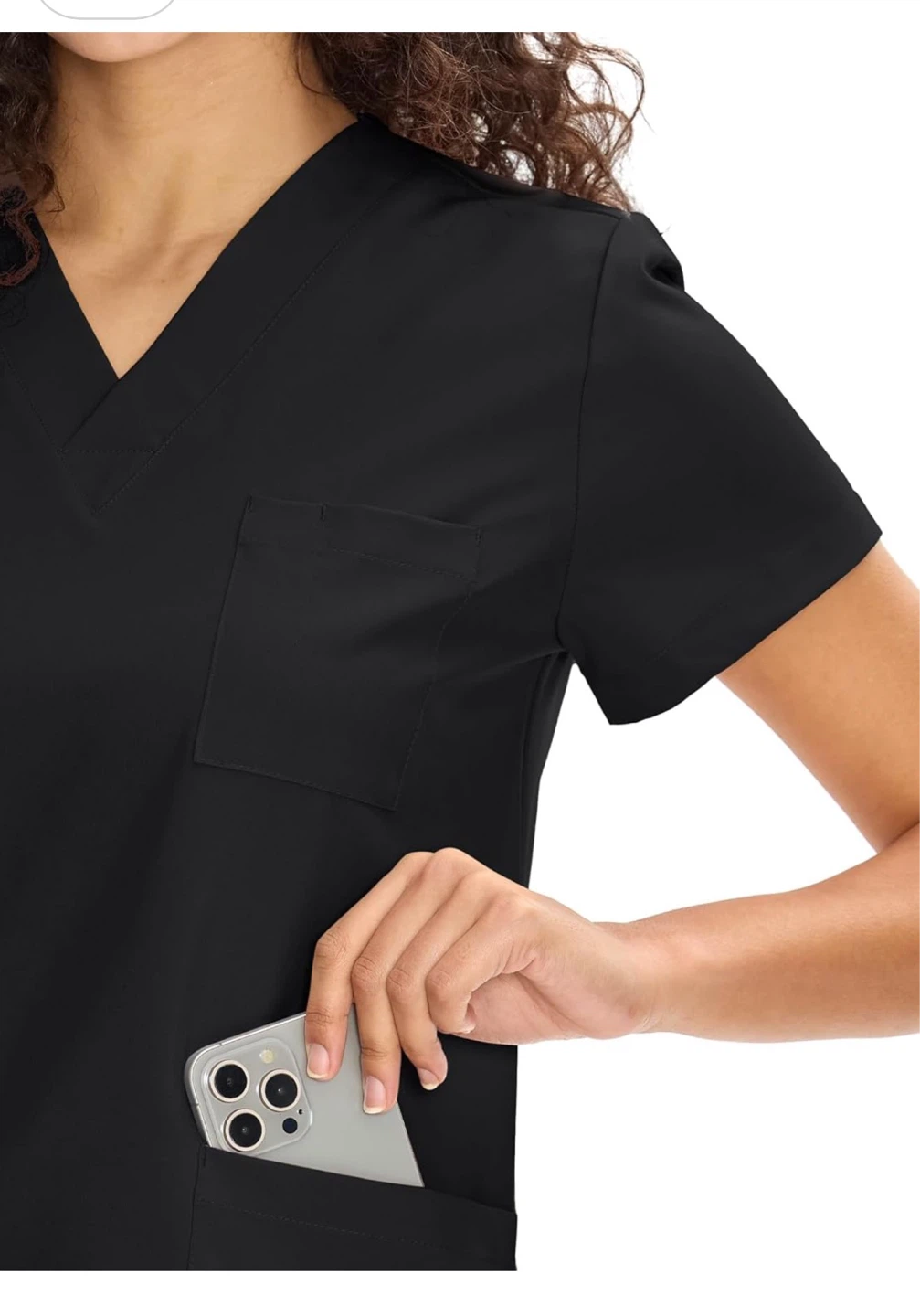 Black Scrub Top and Pants Set - photo 2
