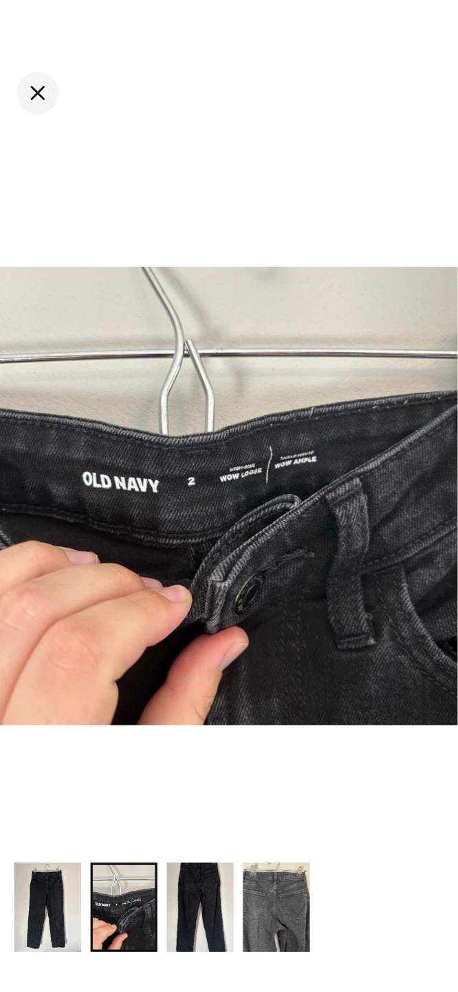 Old Navy Women's Black Wow Loose Jeans Size 2 - photo 2