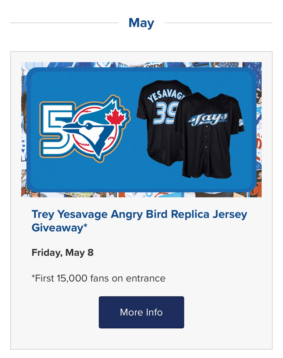 Blue Jays Yesavage Jersey Giveaway - NEW