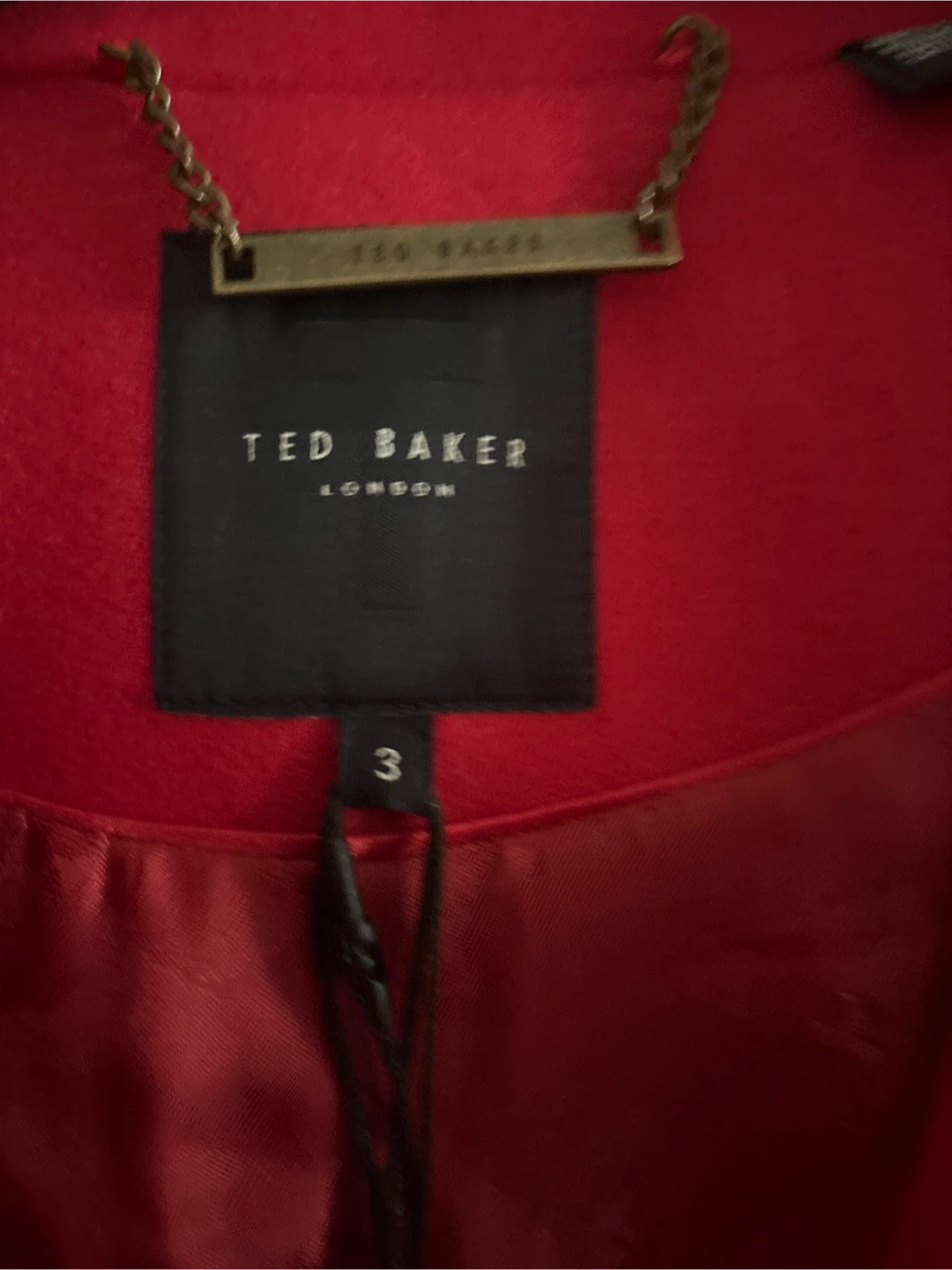 New Ted Baker  Wool Red Coat - Frejia Detachable Strap - photo 2