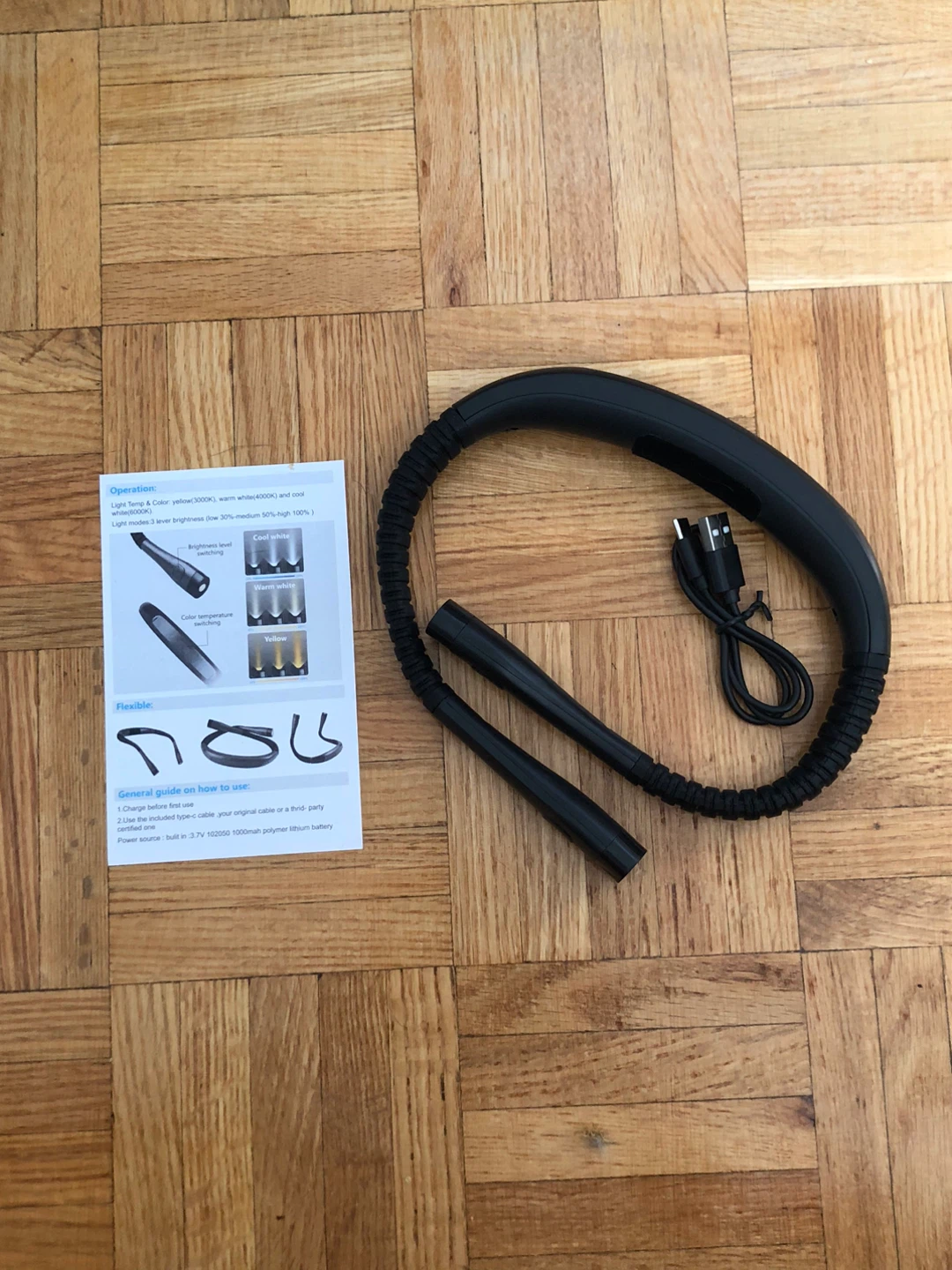 Neck Reading Light with USB Cable - photo 2