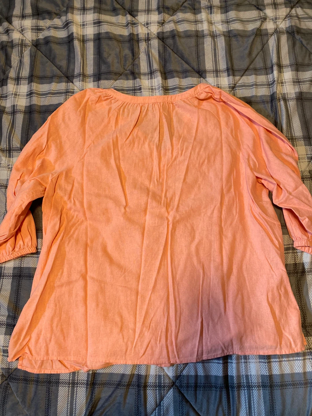 Women’s Nine West Jeans Peach V-Neck Blouse Size XL - photo 3