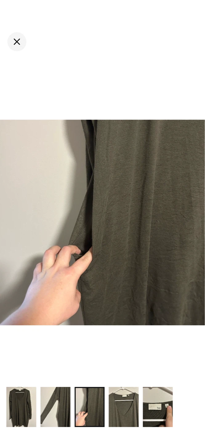 Wilfred Free Long Sleeve Top - Olive Green - Size S - photo 3