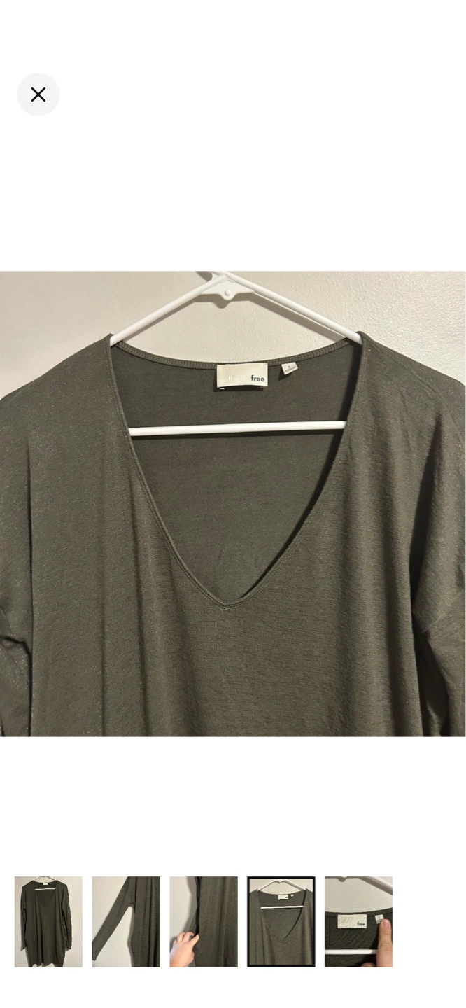 Wilfred Free Long Sleeve Top - Olive Green - Size S - photo 4