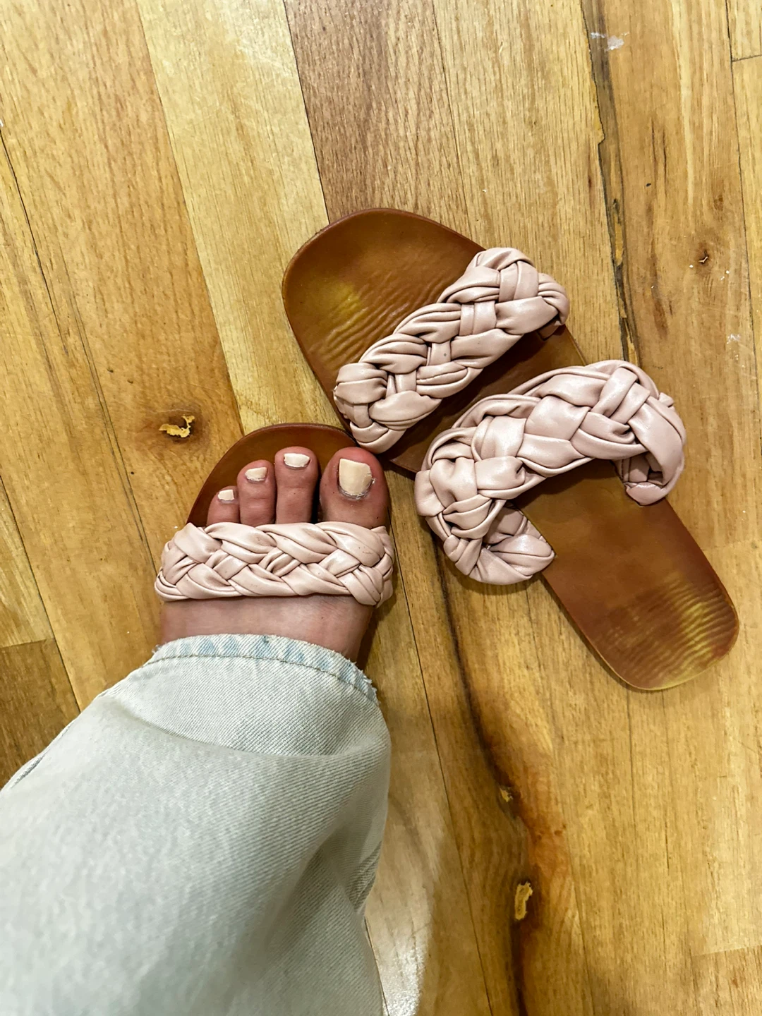 Pink Braided Slide Sandals - photo 2