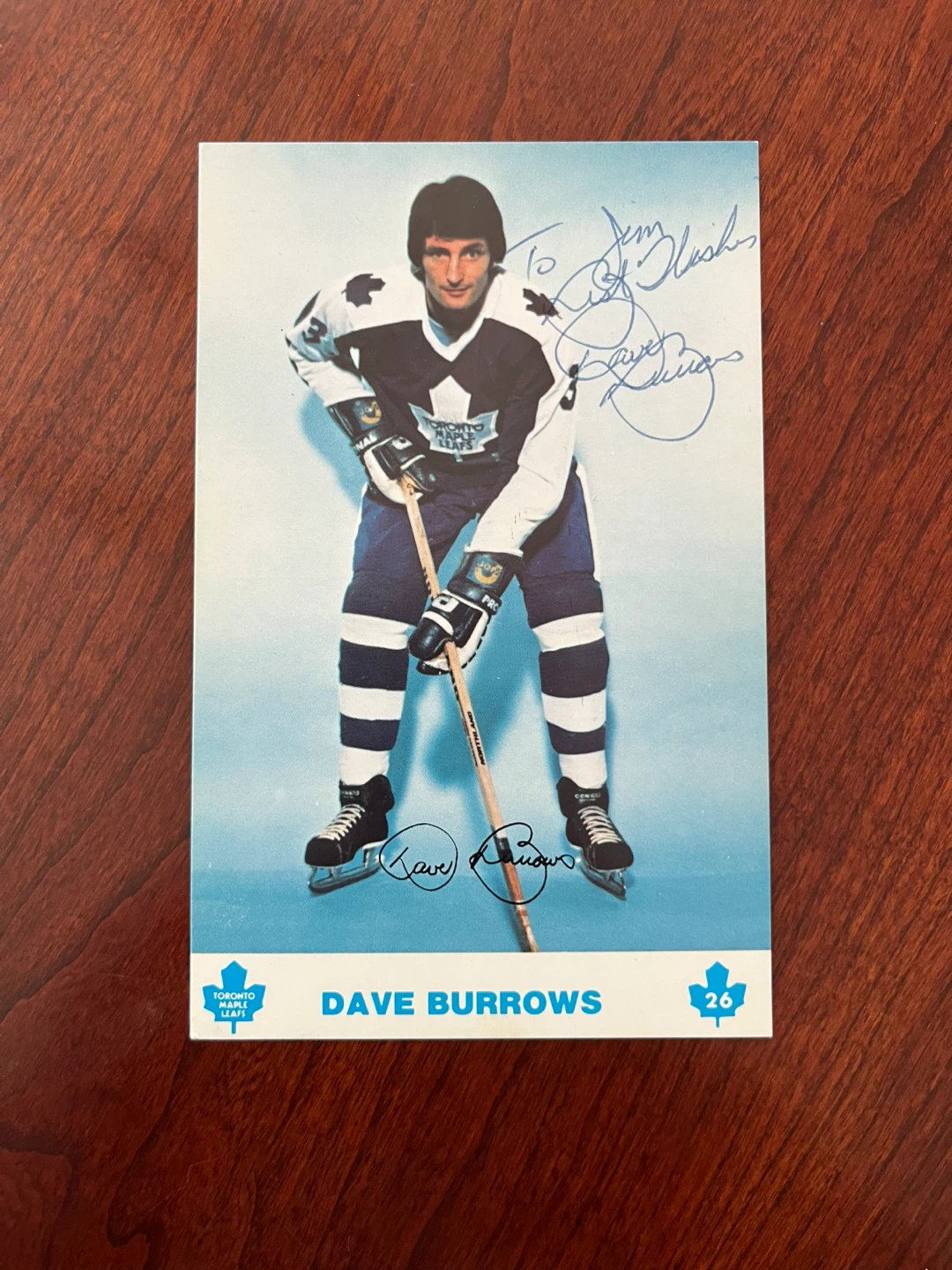 Dave Burrows Autographed Photo