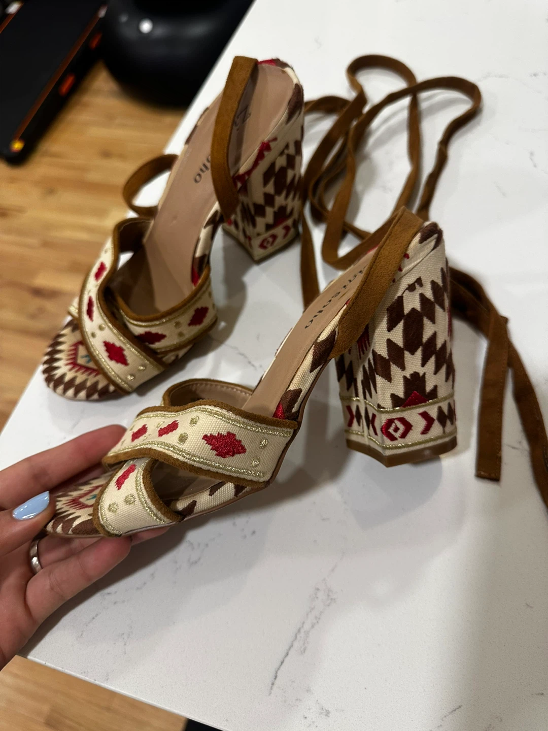 Zigisoho Heeled Sandals with Tie-Up Straps - photo 3