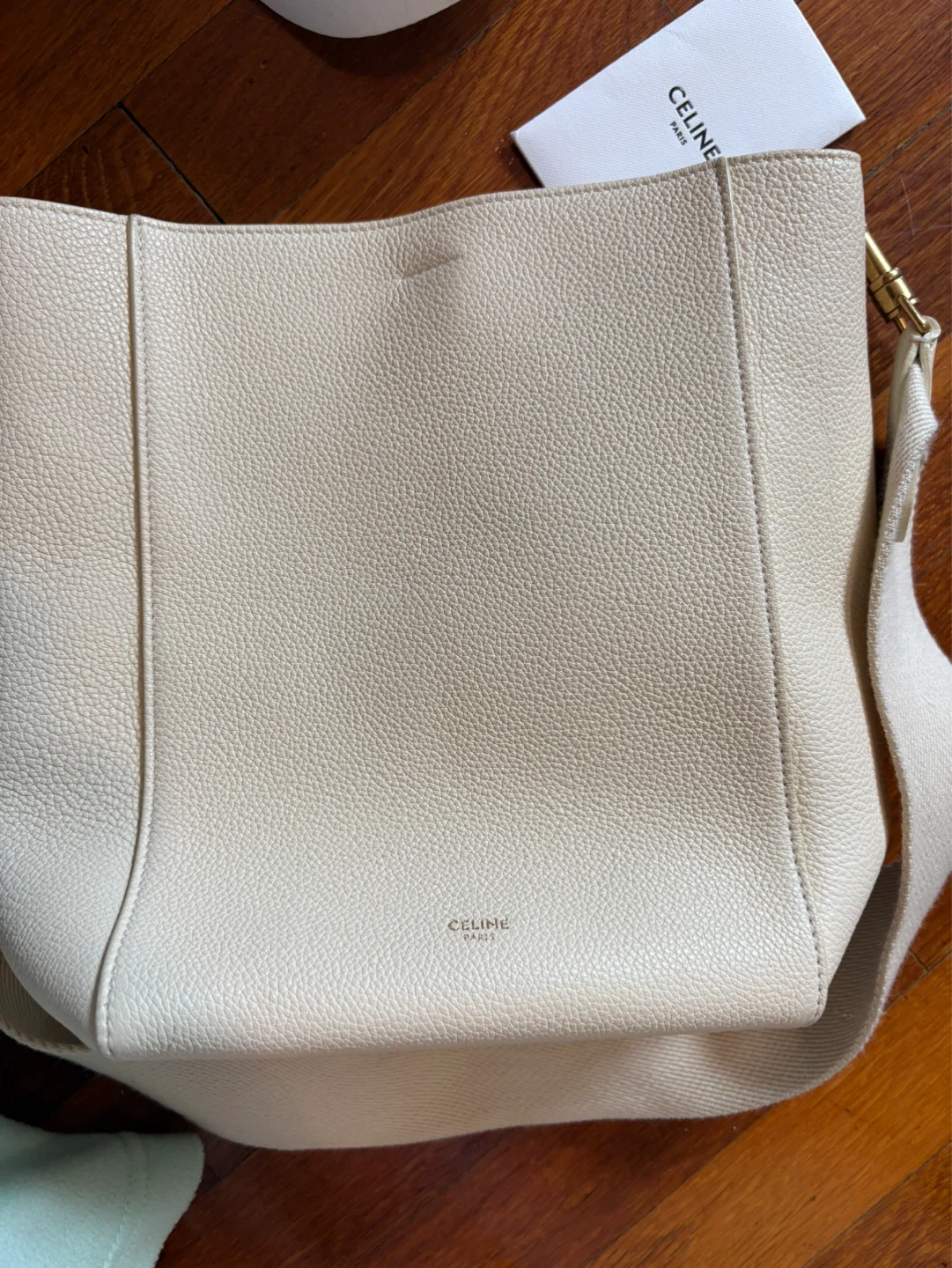 Celine Cream Leather Bucket Bag - photo 4