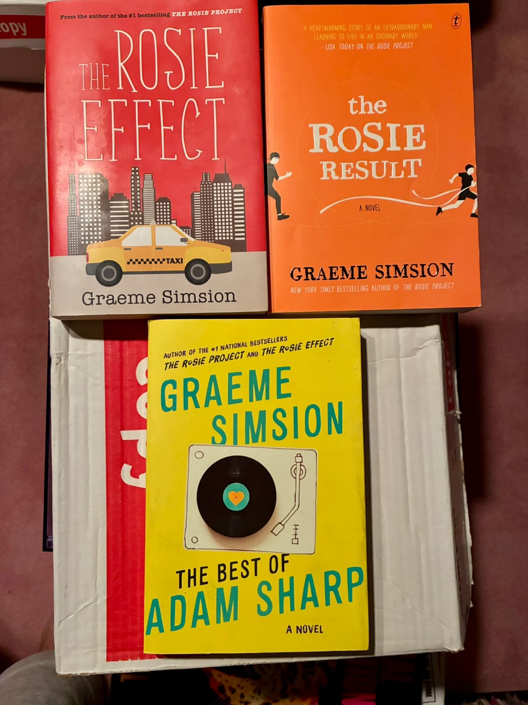 Graeme Simsion books: Rosie Effect, Result, Best of Adam Sharp