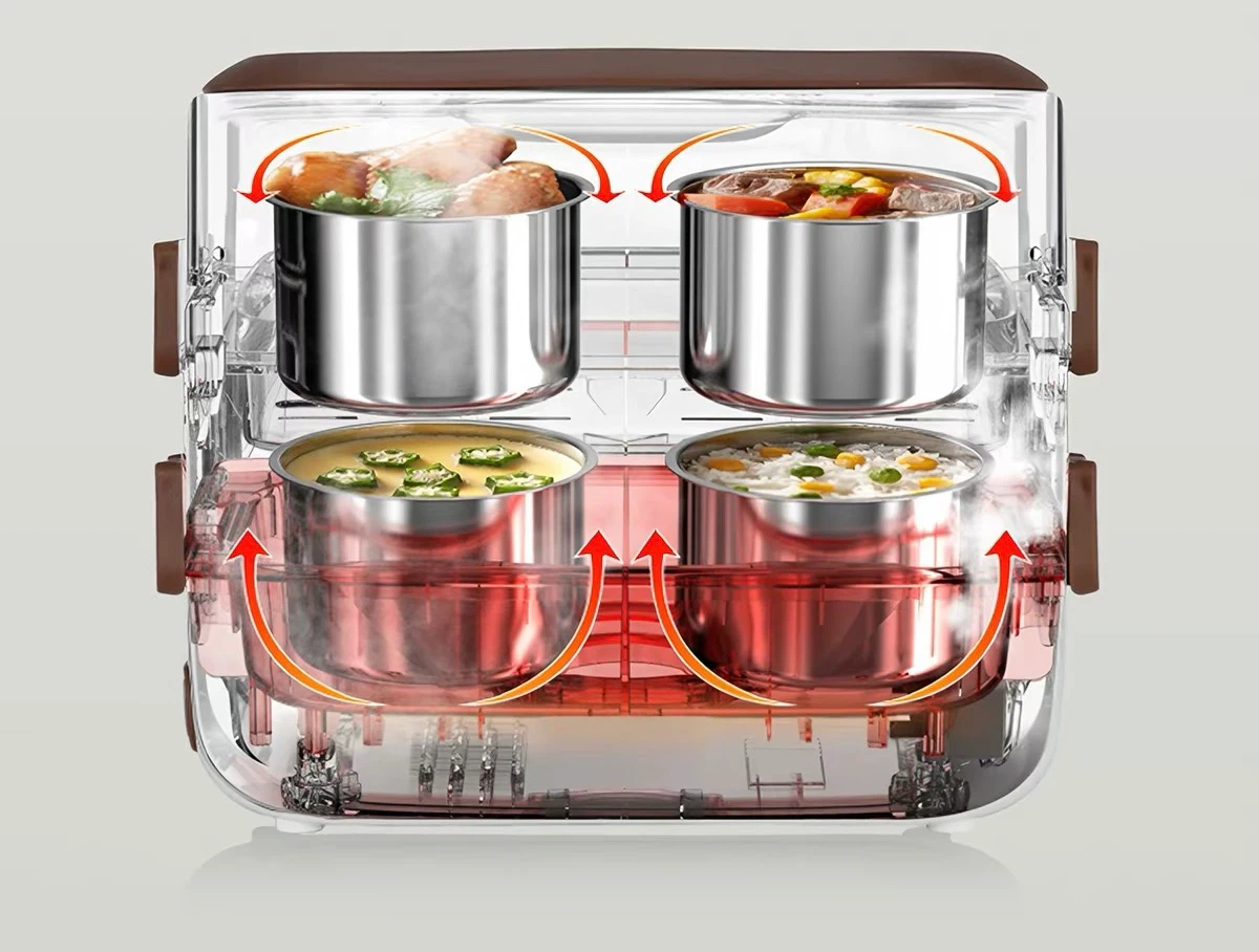 PESKOE Pink Electric Lunch Box Steamer Cooker - photo 2