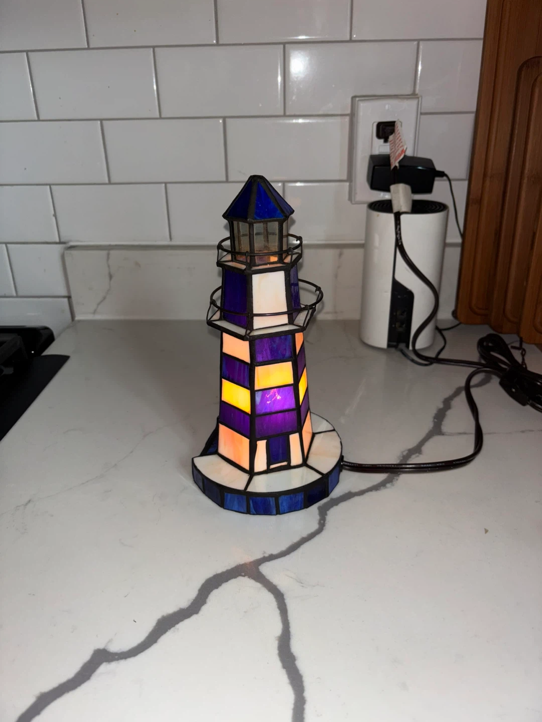 Home Essentials Lighthouse Accent Lamp - Stained Glass Shade - photo 3