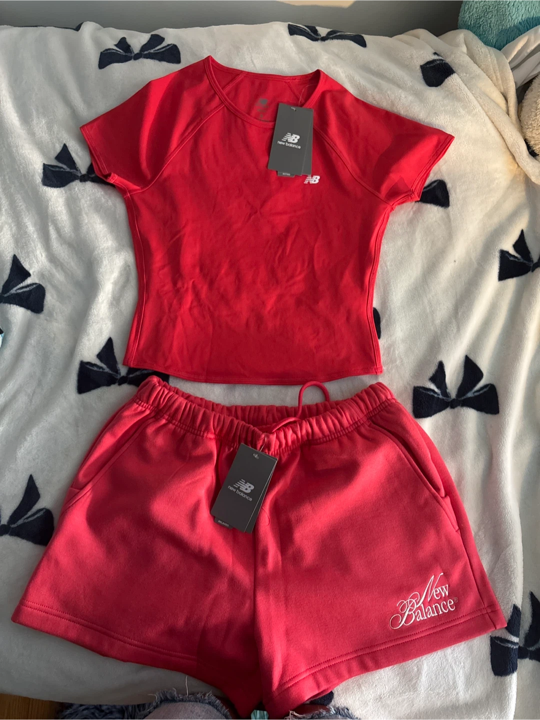 New Balance Red Athletic Set - Top & Shorts