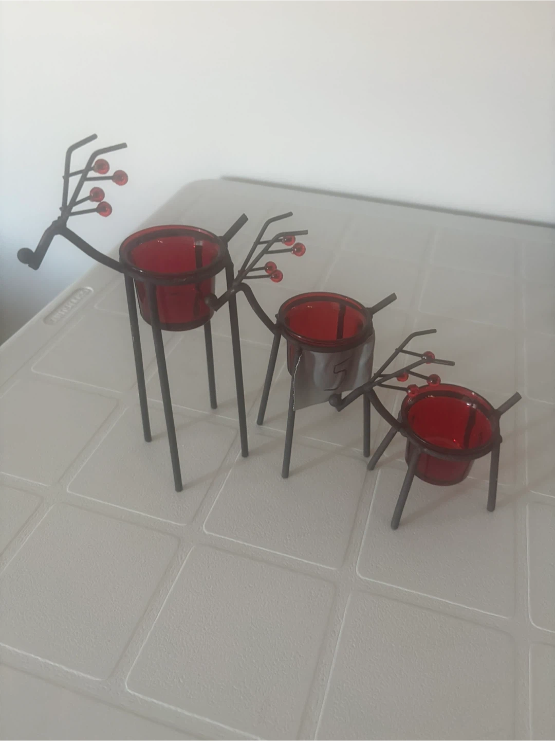 Set of 3 Reindeer Votive Candle Holders