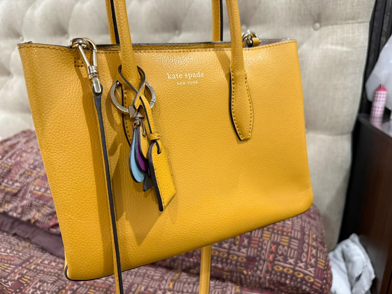 Kate Spade New York Yellow Leather Tote Bag