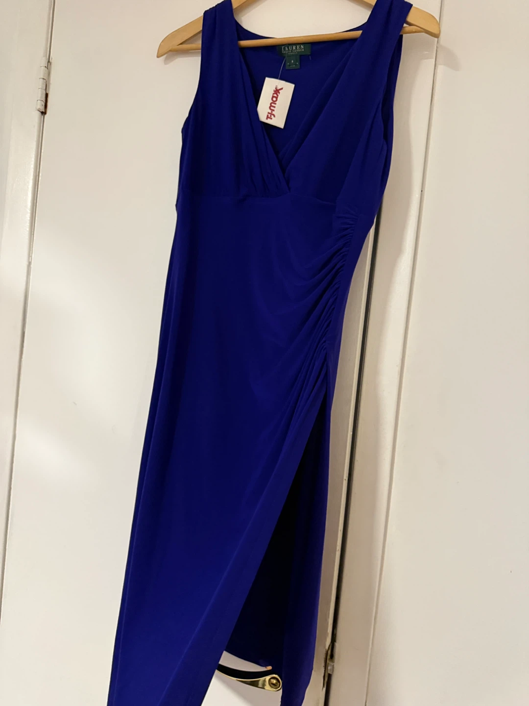 Ralph Lauren Women's Blue Ruched Sheath Dress Size 8 - photo 2