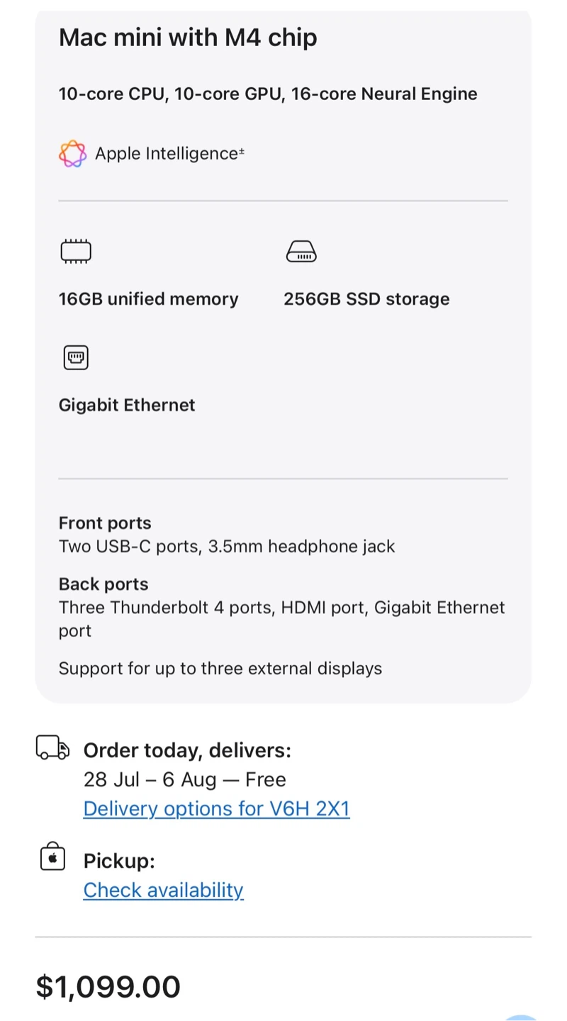 Mac Mini M4 with Apple warranty - photo 3