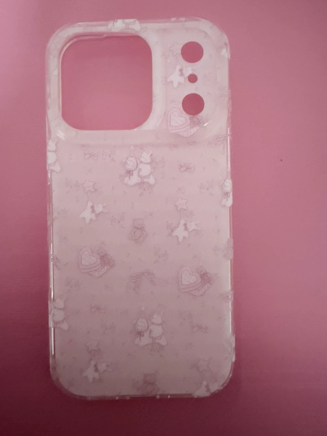 Clear iPhone Case with Teddy Bear Design